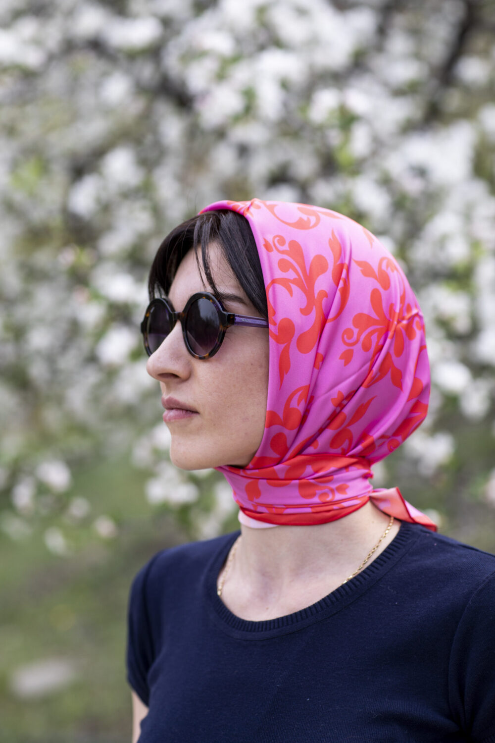 აბრეშუმის თავსაბურავი Lady D - Image 4
